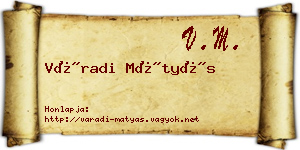 Váradi Mátyás névjegykártya